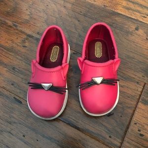 Mini Melissa pink cat slip ons